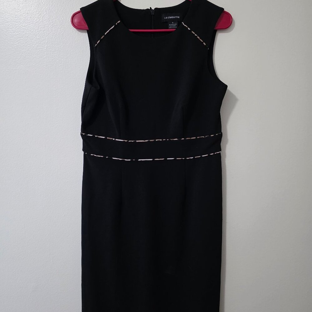 Black bodycon dress with leopard detailing